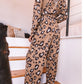 Leopard Long Sleeve Top and Pants Lounge Set