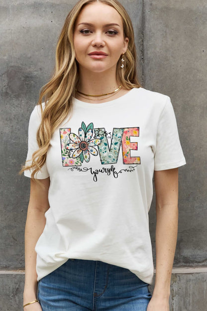 LOVE YOURSELF Graphic Cotton Tee