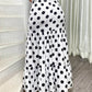 Polka Dot Tiered Button Front Skirt