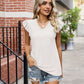 Eyelet Flutter Sleeve Scalloped V-Neck Top