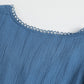 Ruffled V-Neck Flounce Sleeve Textured Dress