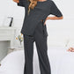 Slit Round Neck Top and Pants Lounge Set