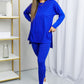 Ready to Relax Full Size Brushed Microfiber Loungewear Set in Bright Blue