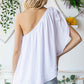 Tied Ruched One Shoulder Tank