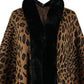 Leopard Open Front Poncho