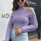 Cable-Knit Cold-Shoulder Sweater