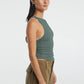 Halter Neck Ribbed Cropped Top