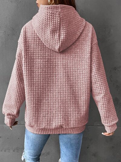 Full Size 2024 HAPPY NEW YEAR Waffle-Knit Hoodie