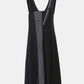 Contrast Pleated Zip-Back Pinafore Dress