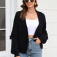 Fringe Trim Open Front Cardigan