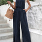 Elastic Waist Overalls with Pockets