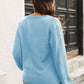 Ribbed Scoop Neck Long Sleeve Pullover Sweater
