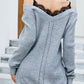 Openwork V-Neck Long Sleeve Sweater