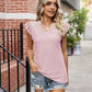 Eyelet Flutter Sleeve Scalloped V-Neck Top