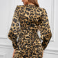 Leopard Deep V Ruched Bodycon Dress