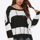 Color Block Backless Long Sleeve Sweater