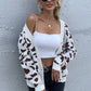 Animal Print Button Front Sweater Cardigan