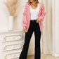 Flower Dropped Shoulder Open Front Cardigan