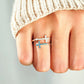 Zircon 925 Sterling Silver Double Cross Bypass Ring