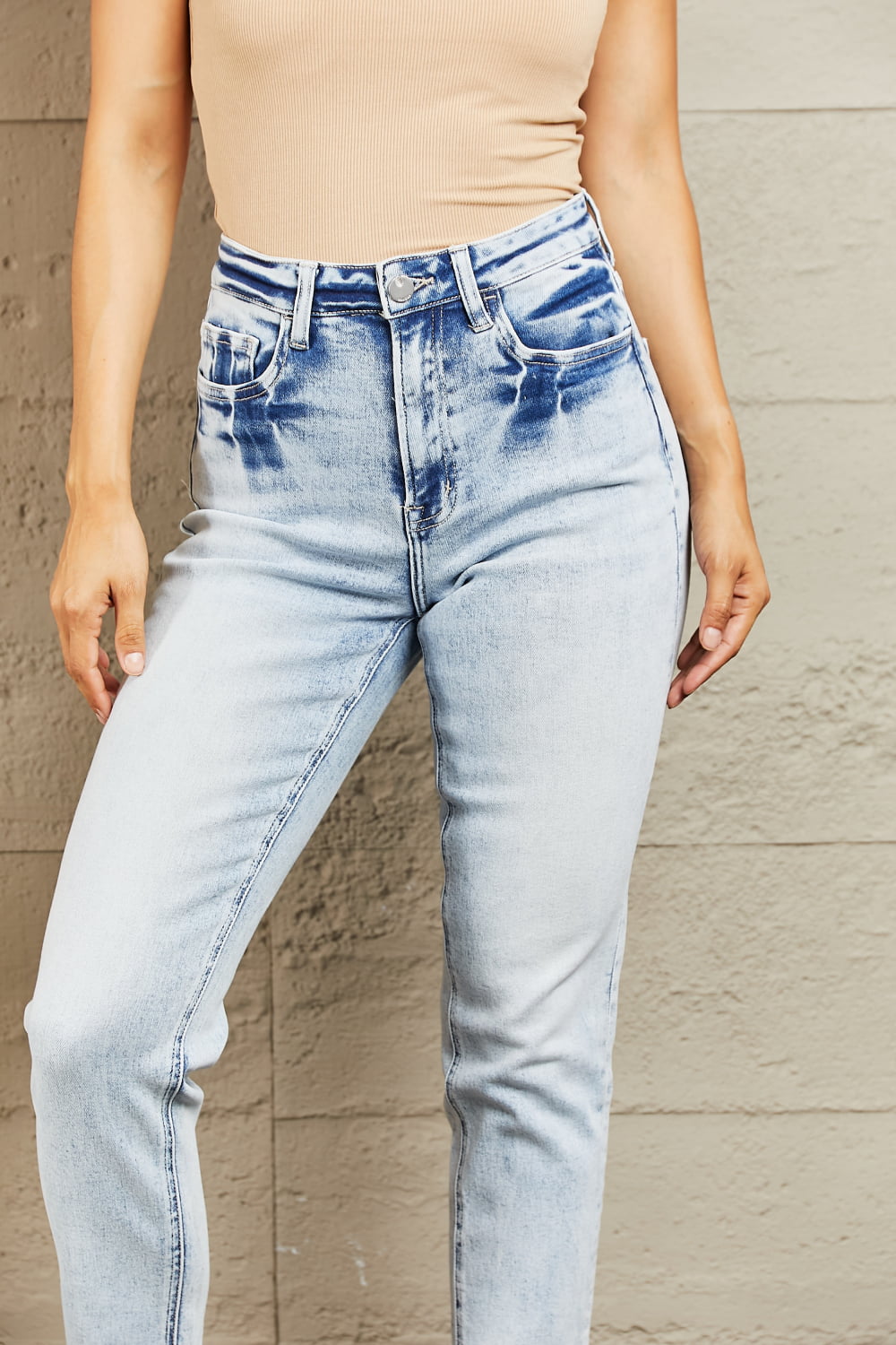 High Waisted Accent Skinny Jeans