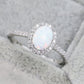 Opal 925 Sterling Silver Halo Ring