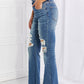 RISEN Full Size Hazel High Rise Distressed Flare Jeans