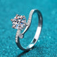 1 Carat Moissanite 925 Sterling Silver Bypass Ring