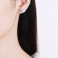 1 Carat Moissanite Rhodium-Plated Square Stud Earrings