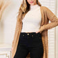 Openwork Horizontal Ribbing Open Front Cardigan