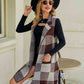 Plaid Lapel Collar Sleeveless Cardigan