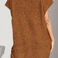 Notched Cap Sleeve Mini Sweater Dress