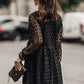 Buttoned Empire Waist Lace Dress