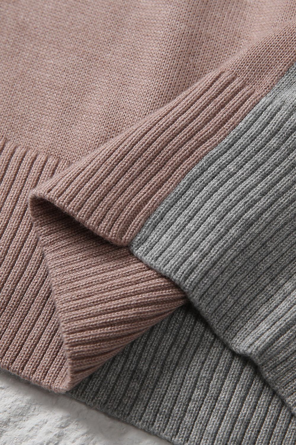 Color Block V-Neck Ribbed Trim Sweater