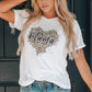 MAMA Leopard Heart Graphic Tee Shirt