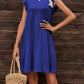 Round Neck Flutter Sleeve Dress with Pockets