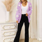 Flower Dropped Shoulder Open Front Cardigan