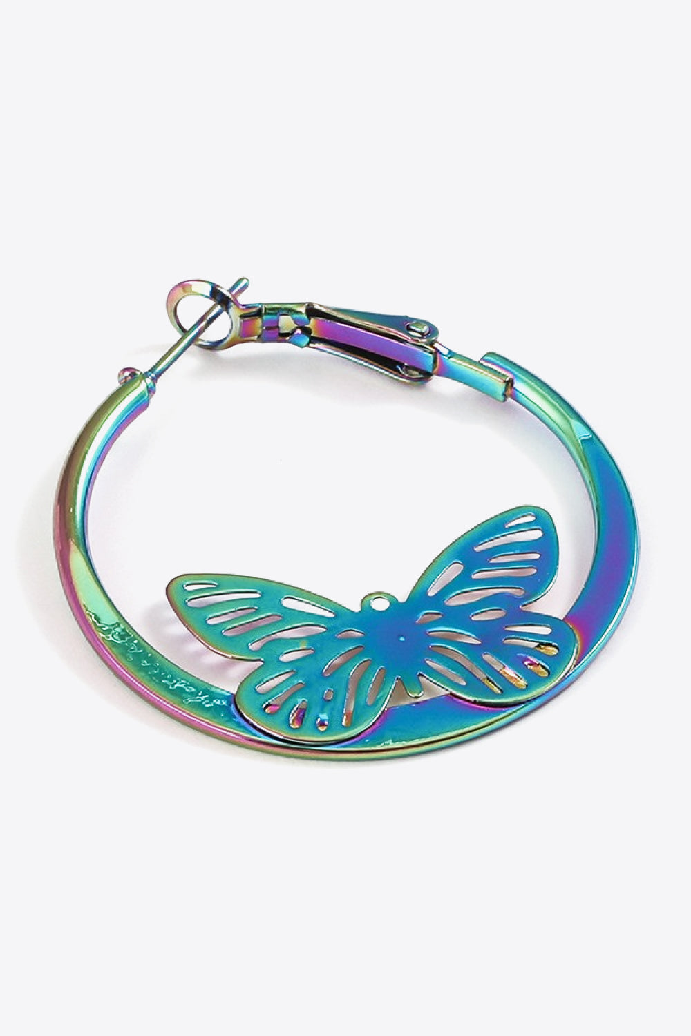5-Pair Multicolored Butterfly Huggie Earrings Set