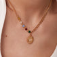 Opal Sun Shape Pendant Necklace