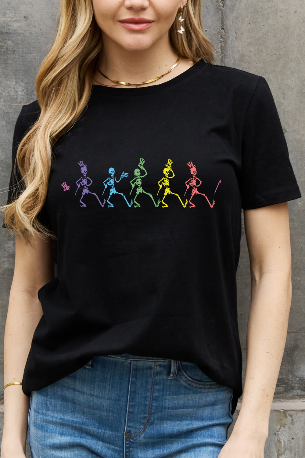 Dancing Skeleton Graphic Cotton Tee