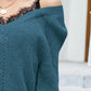 Openwork V-Neck Long Sleeve Sweater