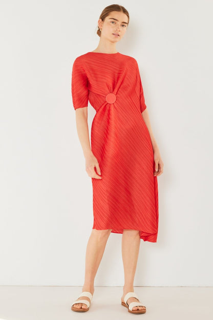 Pleated Dolman Sleeve Dress