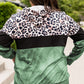 Plus Size Leopard Print Color Block Hoodie with Kangaroo Pocket
