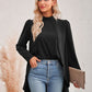 Long Puff Sleeve High-Low Blouse