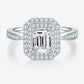 1 Carat Moissanite 925 Sterling Silver Side Stone Ring