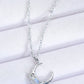 Natural Moonstone Moon Pendant Necklace