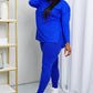 Ready to Relax Full Size Brushed Microfiber Loungewear Set in Bright Blue