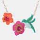Flower & Bird Rhinestone Decor Necklace