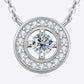 925 Sterling Silver Moissanite Geometric Pendant Necklace