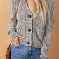 Mixed Knit Button Down Cardigan with Pockets