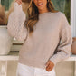 Round Neck Lantern Sleeve Sweater